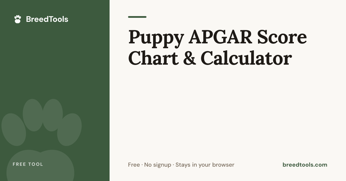 Puppy APGAR Score Chart & Calculator | BreedTools